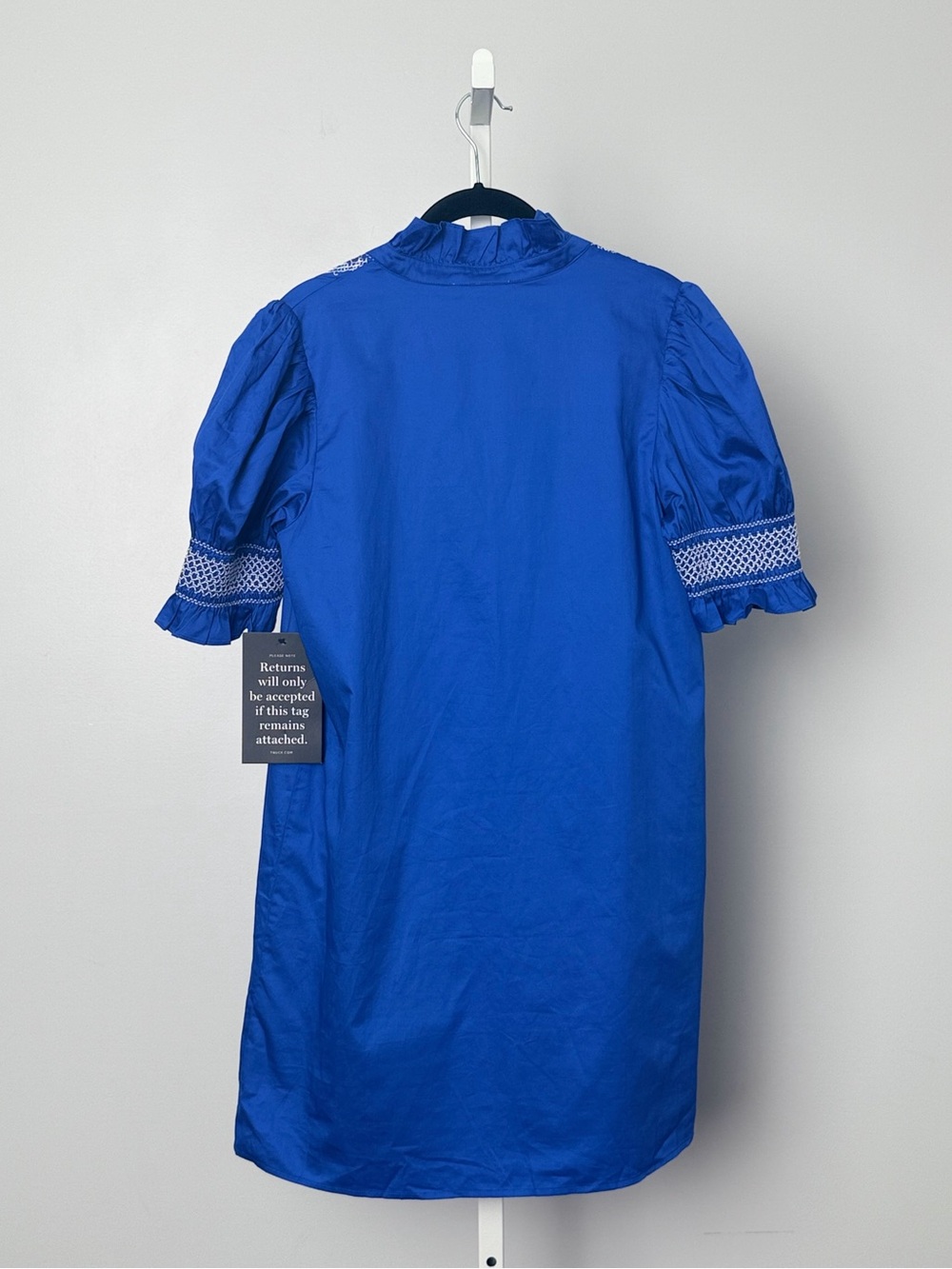Hyacinth House Royal Blue with White Embroidery Lou Lou Mini Dress - Picture 3 of 12